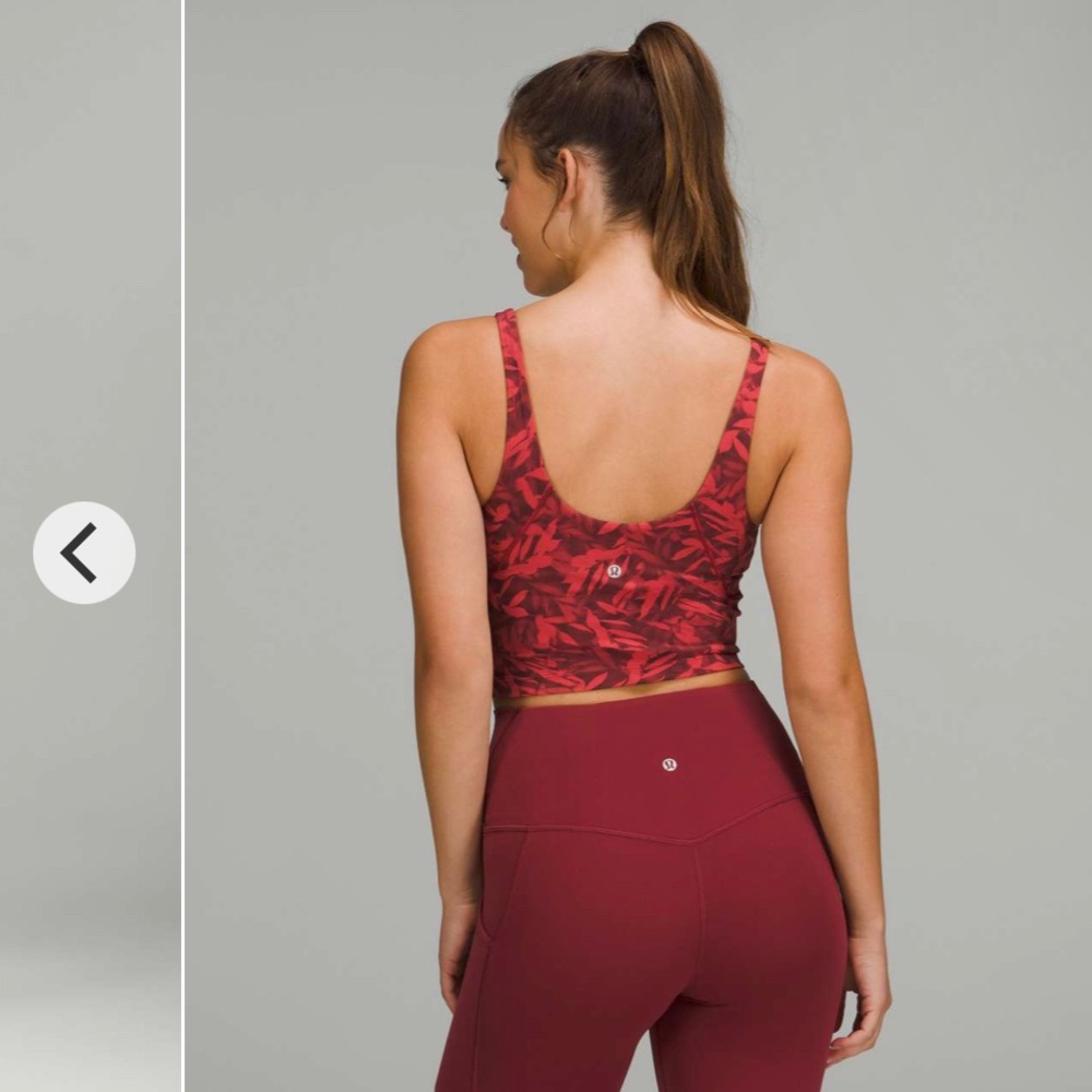 Lululemon Align cropped Tank Top Size 6 nwot Red Multi